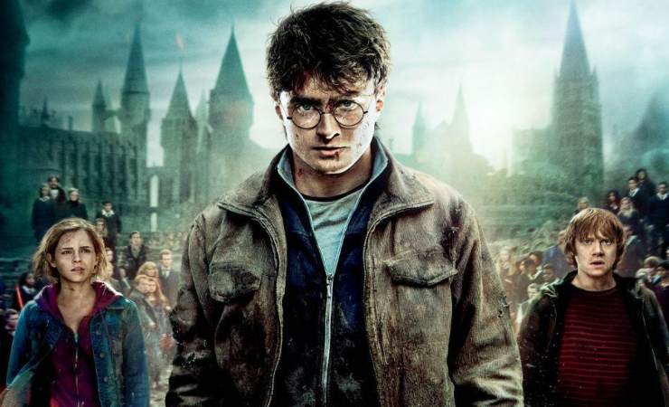 sfondo saga Harry Potter con personaggi