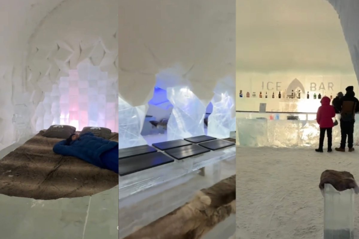 Foto di un hotel fatto di ghiaccio